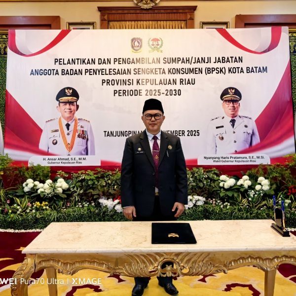 Ketua Karang Taruna Kota Batam Zul Arif Dilantik Jadi Anggota BPSK oleh Gubernur, Tegaskan Penyelesaian Konflik Konsumen