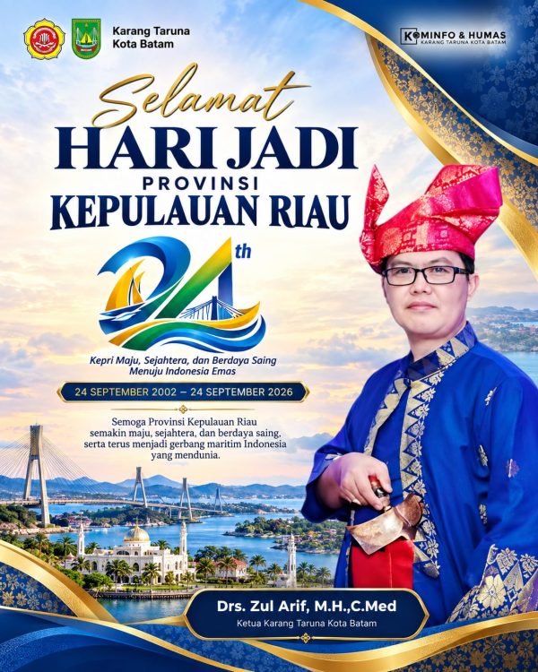 Kepri Maju, Sejahtera, dan Berdaya Saing Menuju Indonesia Emas.